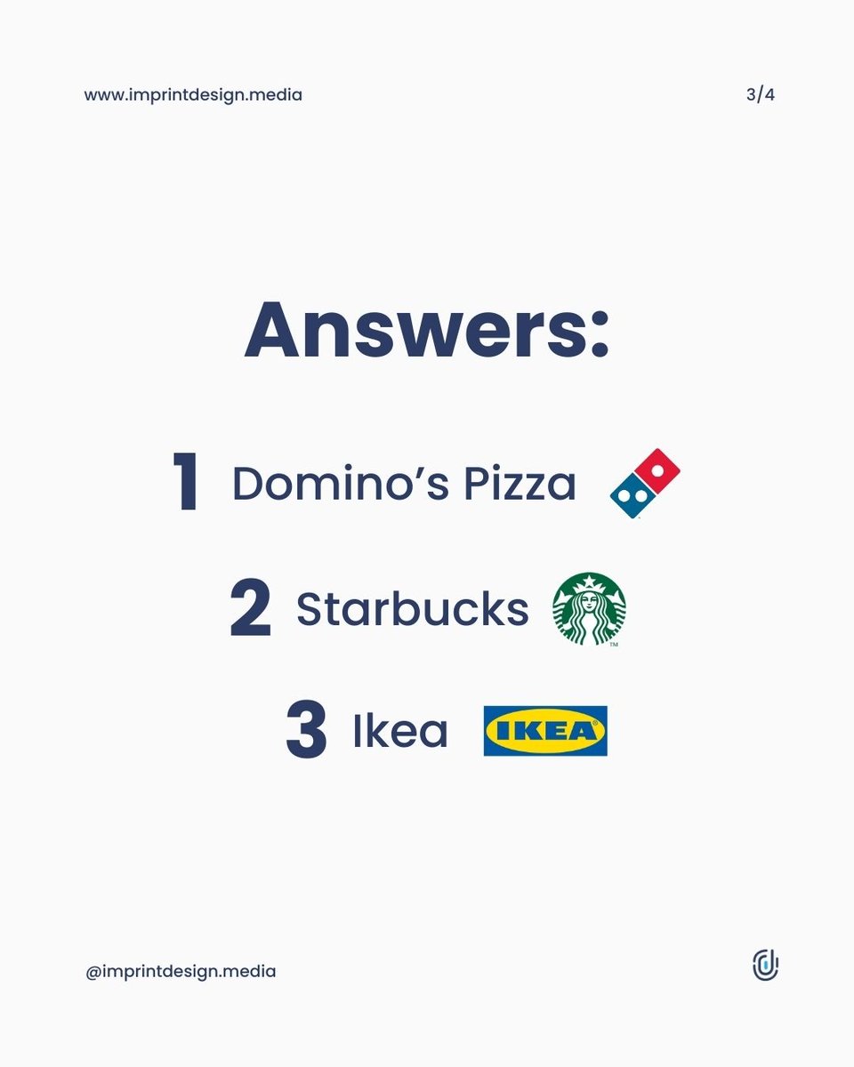 imprintdesign_'s tweet image. Name the brand: Emoji Edition! 🤪

How many did you get right? Let us know in the comments! 👇🏼

#NameTheBrand #EmojiGame #LogoGame