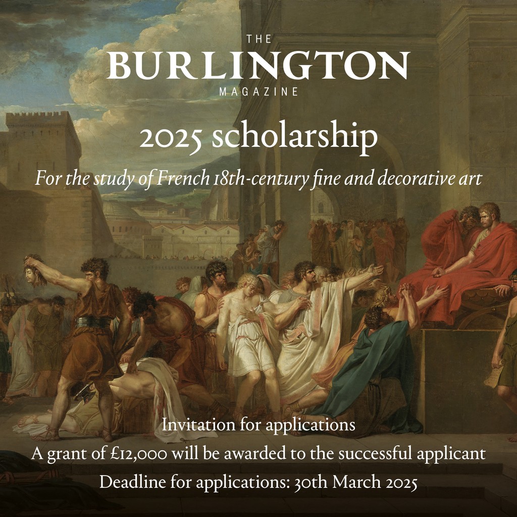 The Burlington Magazine’s scholarship for the study of French 18th-century fine and decorative art is now open for applications.

For more information, including how to apply: burlington.org.uk/jobs-noticeboa…