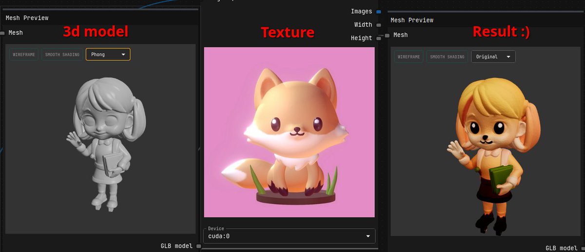 Hunyuan3D is more fun than I anticipated 🤣 You can apply any texture to a mesh and it works surprisingly well