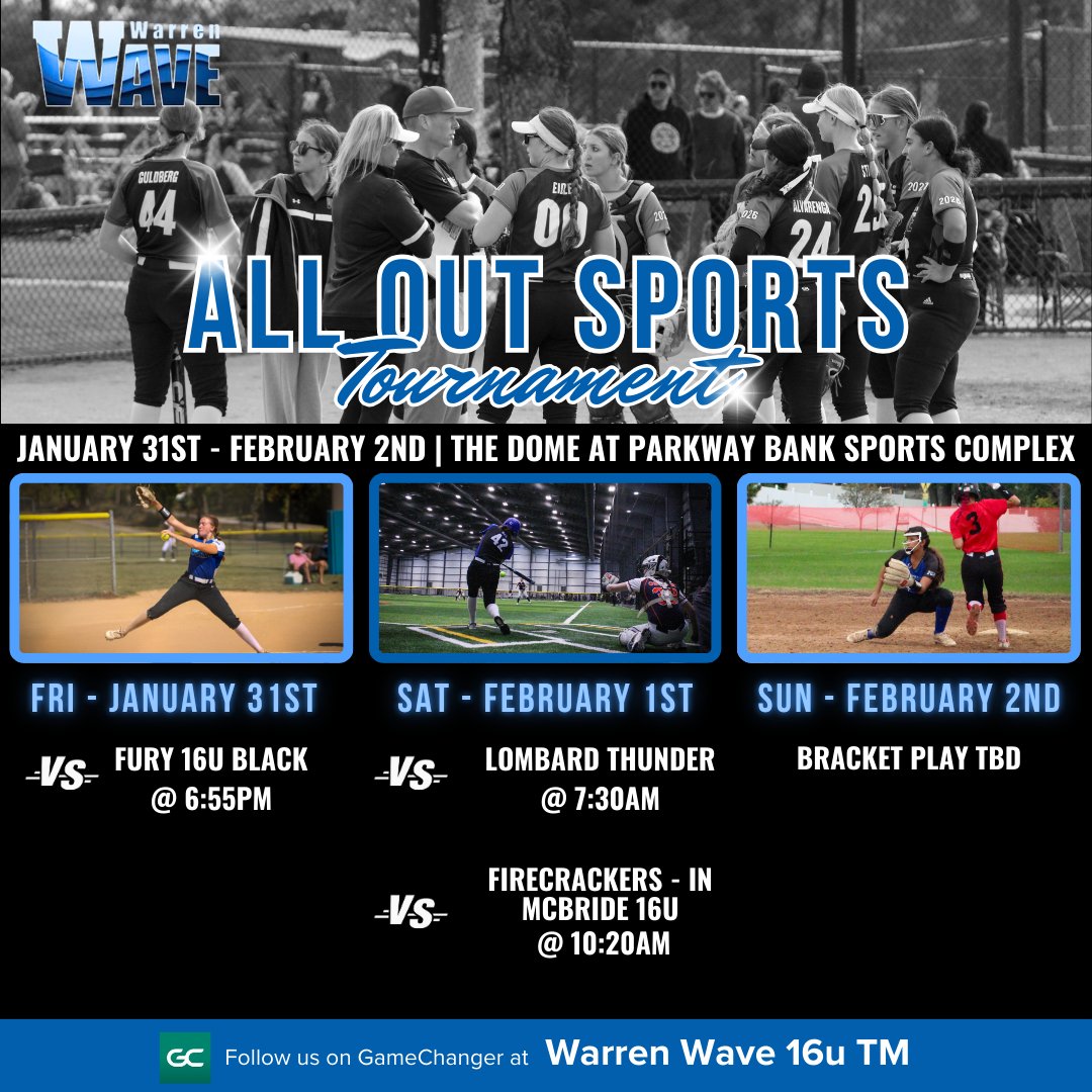 bies_hailey's tweet photo. Heading to The Dome in Rosemont, IL this weekend for the All Out Sports Tournament! π₯π₯ Ready to compete, hustle, and have some fun with my Warren Wave 16u TM team. πͺ Follow us on GameChanger to catch all the action! ππ₯
#SoftballSeason #WarrenWave #GameChanger #AllOutSports https://t.co/NFzvgv54b5