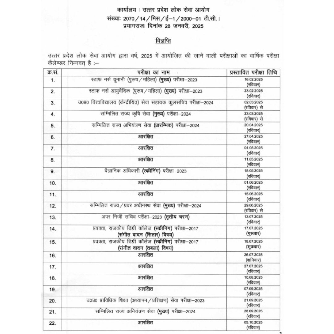 sanskritiias's tweet photo. UPPSC ने 2025 का वार्षिक परीक्षा कैलेण्डर जारी किया
.
#UPPSC #UPPSC2025 #UPPSCExamCalendar #UPPSCUpdates #UPPSCExams #UPPSCPreparation #UPPSCSchedule #UPPSCNews #UPGovernment #CompetitiveExams #examcalender #uppcs #sanskritiias https://t.co/lIGdJ5aABa