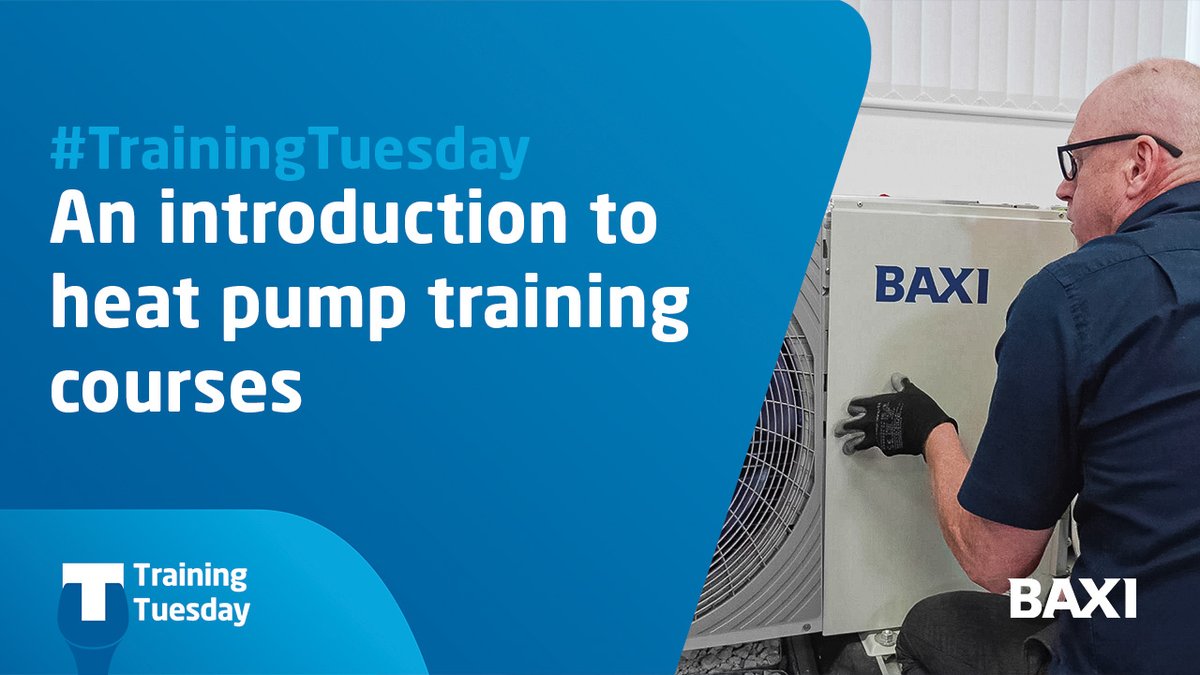 baxiboilers's tweet photo. In this weeks #TrainingTuesday video Baxi Trainer Rob talks through the heat pump training courses we offer:

- Product Awareness Course
- Introduction to ASHPs
- BPEC Low Temperature Hot Water Heating Systems 
- BPEC Accredited ASHP Systems 

Here ⬇️

https://t.co/BjgmfR11ul https://t.co/nbyURTfcF3