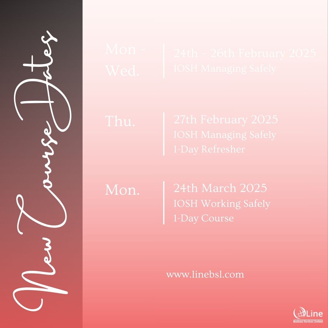 📅 Upcoming Health &amp; Safety Training Courses – Book Your Spot Today! ✅

Get certified and stay compliant with our upcoming Health &amp; Safety training courses at Line Business Services. 

📞 Call us at 0117 986 2194 to book your place.

#HealthAndSafety #TrainingCourses