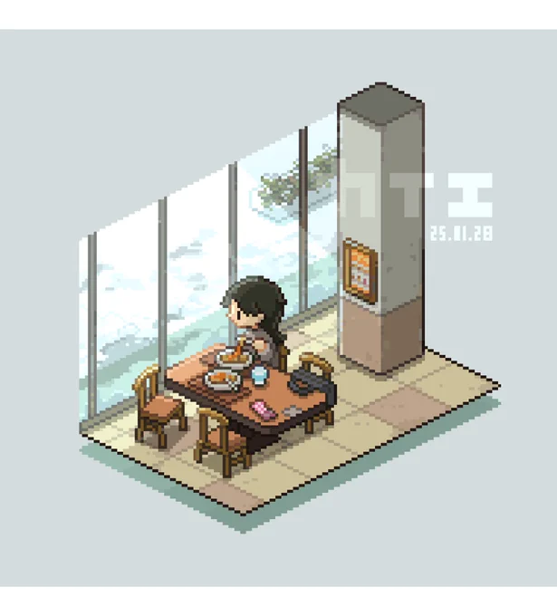 フードコート #pixelart 