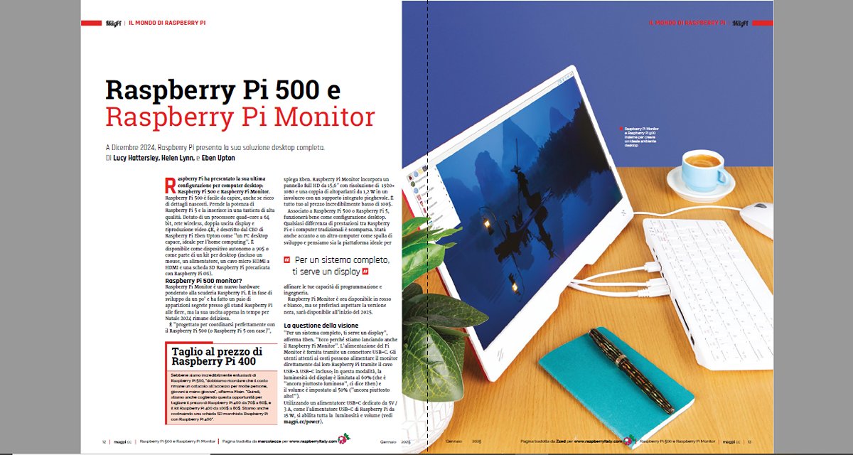 ZzedRaspberryIt's tweet image. #Raspberry Pi 500, Monitor, Compute Module 5, Pico 2W, e tante altre succose novità nella traduzione gratuita di questo mese! 34 pagine! #RaspberryItaly  #Pi500 #CM5 #Pico2W  raspberryitaly.com/magpi-in-itali…