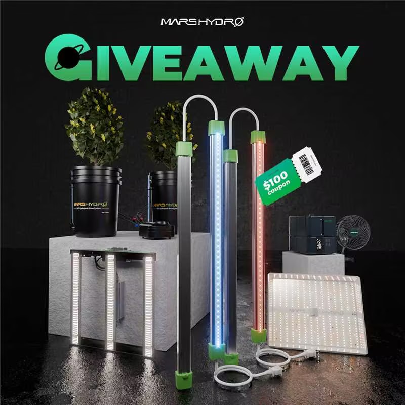 It's GIVEAWAY Time! 🎁

Simply just choose ONE of products you would love to WIN as shown in a photo！Or a $100 coupon！

Rules:
✅ Follow us <a href="/MarsHydroLight/">Mars Hydro | Since 2009</a> 
👍 Like &amp; RT
👫 Nominate a grower friend

📅Ends on Feb 5th

View the prizes ➡ mars-hydro.com

#marshydro