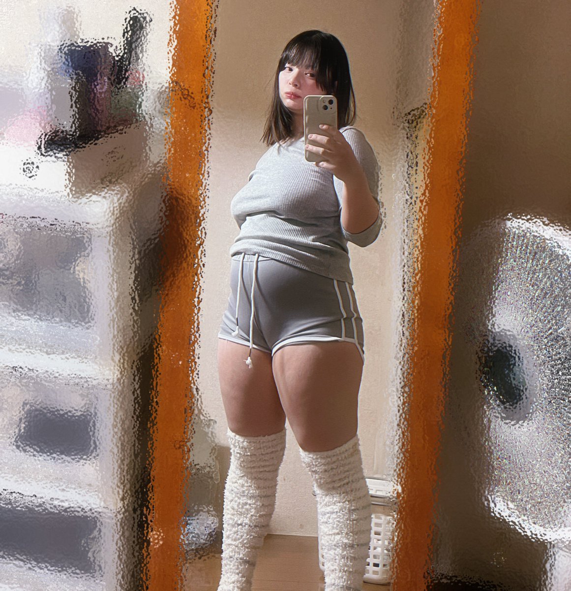 1番太く見える角度、これが現実ひえ~~ 
#ぽっちゃり女子