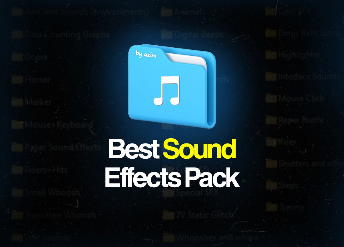 azimmadethat's tweet photo. 💠 Best SFX Pack Giveaway 💠

Sound effects you’ll ever need to make your projects stand out.

To get this 𝗙𝗿𝗲𝗲 𝗩𝗮𝗹𝘂e 👇🏻 

> 𝗙𝗼𝗹𝗹𝗼𝘄
> Re-tweet and like the post 
> Comment "𝗦𝗙𝗫"   

Make sure you follow me so I can DM you. https://t.co/363a172zEj