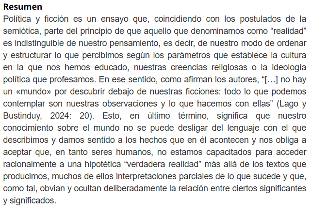 Comparto reseña del ensayo 'Política y ficción. Las ideologías en un mundo sin futuro', de <a href="/lago_jorge/">Jorge Lago</a> y <a href="/pbustinduy/">Pablo Bustinduy</a>. Recién publicada en <a href="/Revista_TS/">Tendencias Sociales. Revista de Sociología</a>: revistas.uned.es/index.php/Tend… Un libro de plena actualidad a la luz de los acontecimientos que están sucediendo en el mundo