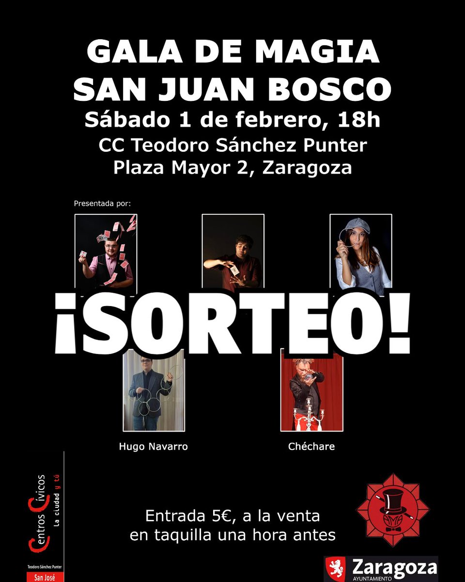 Vamos a sortear dos entradas en nuestro perfil de Instagram para la Gala de Magia San Juan Bosco que tendrá lugar este sábado a las 18h en el Centro Cívico Teodoro Sánchez Punter.

👉 instagram.com/p/DFXlSdFOFxX/…

¡Suerte a tod@s! 🤞