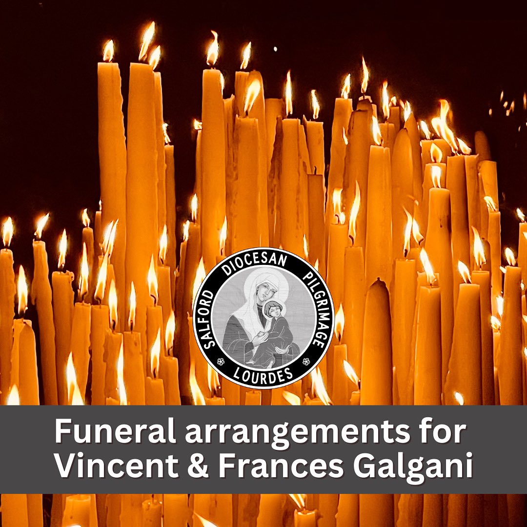 Requiem Mass for Vincent &amp; Frances Galgani will take place on Thursday 20th February at St Mary's Church, Failsworth, at 12.00noon.
In honour of their deep devotion to Our Lady of Lourdes, please wear your Salford blues if possible. 
May they rest in peace and rise in glory.
