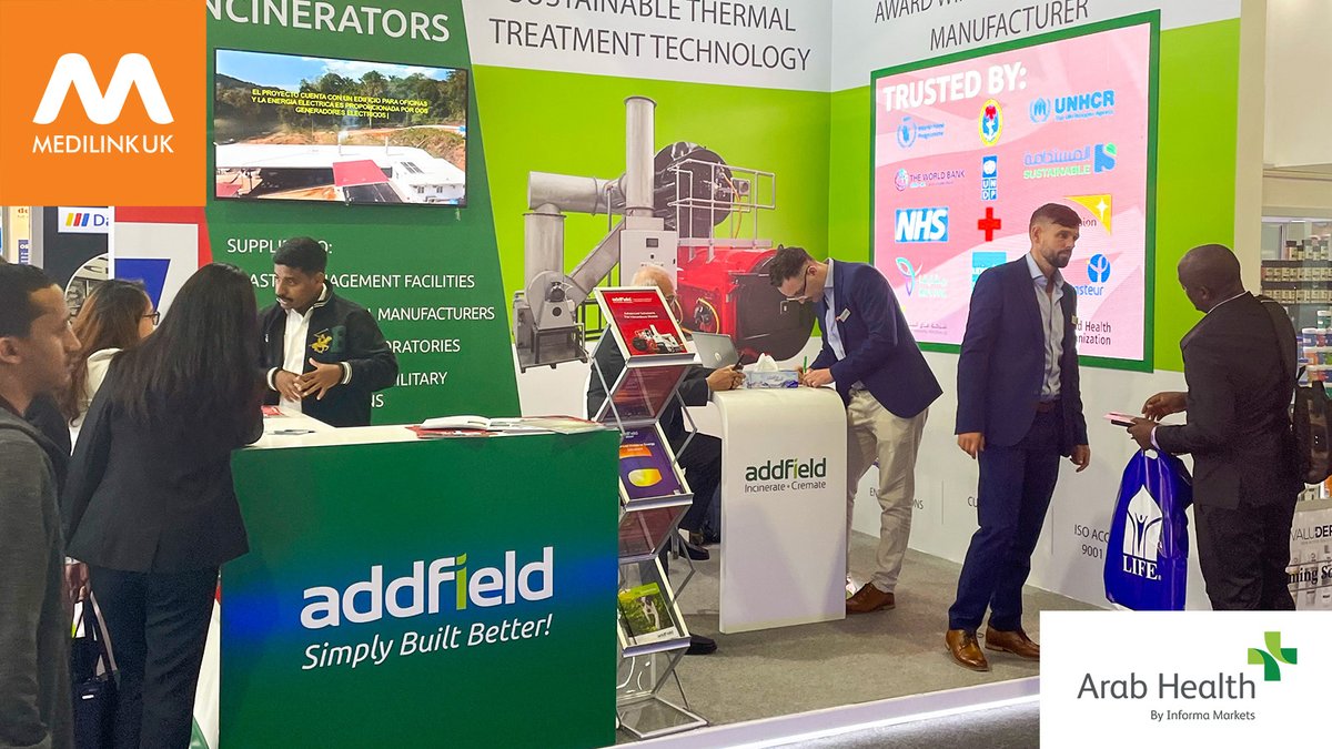We’re here at @Arab_Health  with <a href="/AddfieldLtd/">Addfield</a> , who are talking to new clients about their ‘Concept to Completion’ strategy, with design solutions to solve medical waste problems.

Come and visit them at their booth: Hall 2, G11.