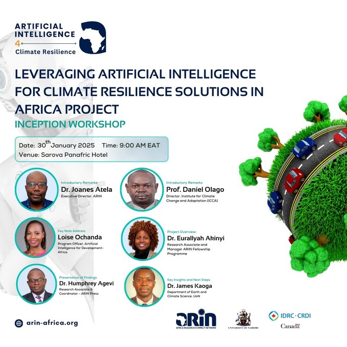 Association of African Universities (@aau_67) on Twitter photo Can AI bridge Africa's climate resilience gap? 🌍Join in for the inception workshop for the <a href="/IDRC_CRDI/">IDRC | CRDI</a>-funded "Leveraging #AI for Climate Resilience in Africa" project.
📅 30 Jan 2025
📍 Sarova Panafric Hotel (Hybrid)
#AI #ClimateResilience #Africa Can AI bridge Africa's climate resilience gap? 🌍Join in for the inception workshop for the <a href="/IDRC_CRDI/">IDRC | CRDI</a>-funded "Leveraging #AI for Climate Resilience in Africa" project.
📅 30 Jan 2025
📍 Sarova Panafric Hotel (Hybrid)
#AI #ClimateResilience #Africa