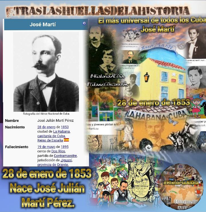 📆 Hoy, Aniv. 172 del natalicio de José Julián Martí Pérez.

💪Héroe Nacional de 🇨🇺, hombre de elevados principios, vocación latinoamericana e internacionalista, intachable conducta personal, con cualidades humanas que en ocasiones parecen insuperables.

#MartíVive
#HistoriaAlDía