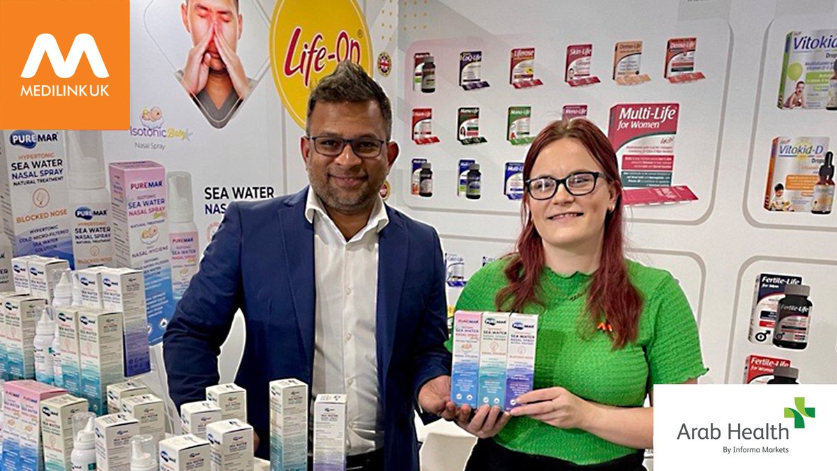 Medilink UK INT (@medilinkint) on Twitter photo Showcasing at @Arab_Health this year, <a href="/LifeOnHealth1/">Life On Healthcare</a> are showing customers their PUREMAR isotonic sea water nasal spray treatment, crafted with natural ingredients and enriched with the healing properties of seawater.
Come and visit them at their booth: Hall 3, A30. Showcasing at @Arab_Health this year, <a href="/LifeOnHealth1/">Life On Healthcare</a> are showing customers their PUREMAR isotonic sea water nasal spray treatment, crafted with natural ingredients and enriched with the healing properties of seawater.
Come and visit them at their booth: Hall 3, A30.