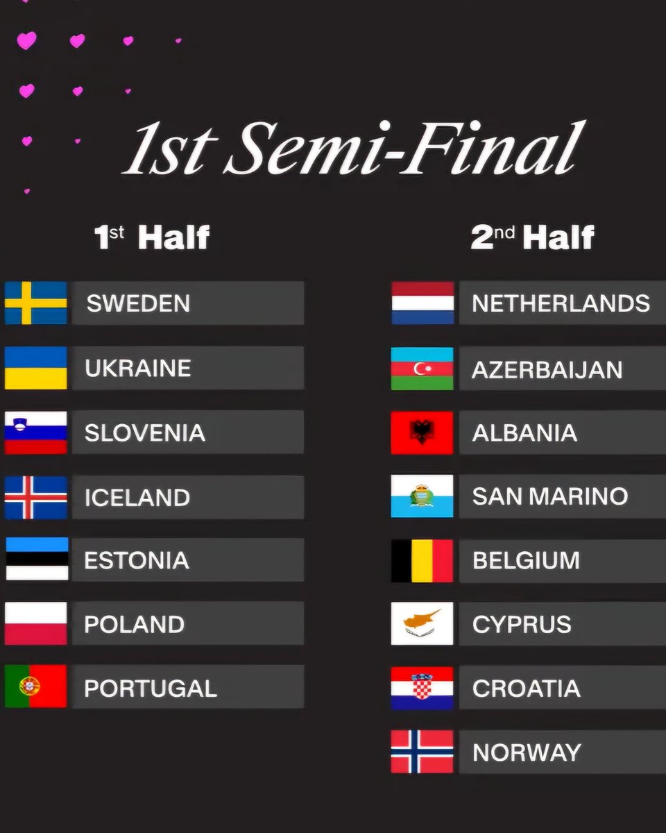 OgaeSerbia's tweet photo. Srbija nastupa u drugoj polovini drugog polufinala Pesme Evrovizije, 15. maja #eurovision #semifinaldraw https://t.co/ctJPWex8O7