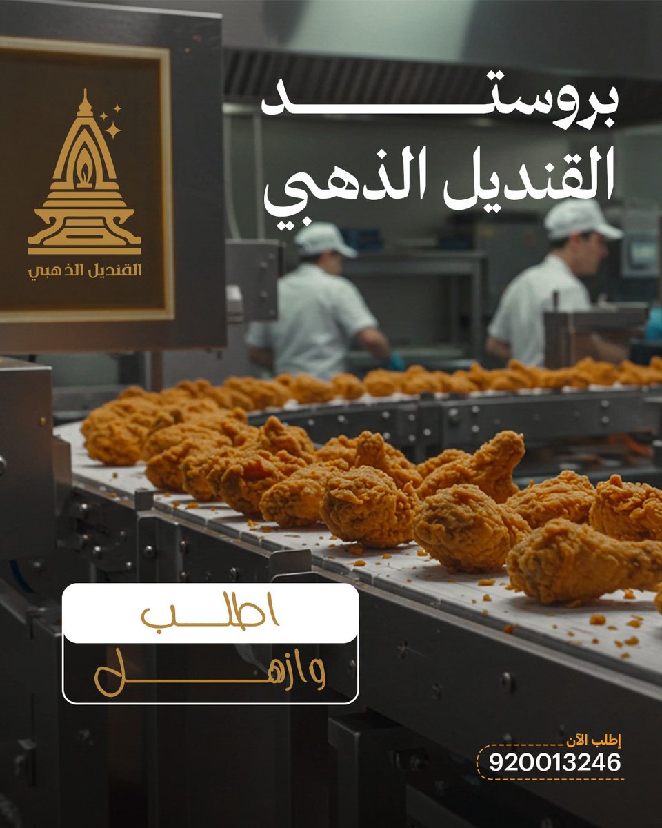 GoldenQndel's tweet photo. اطلب بروستد القنديل الذهبي بالنكهة الفريدة يصلك ساخن ومقرمش. 
#القنديل_الذهبي
#مطاعم_الرياض
#دجاج
#بروستد https://t.co/a2OPnNE6Jf