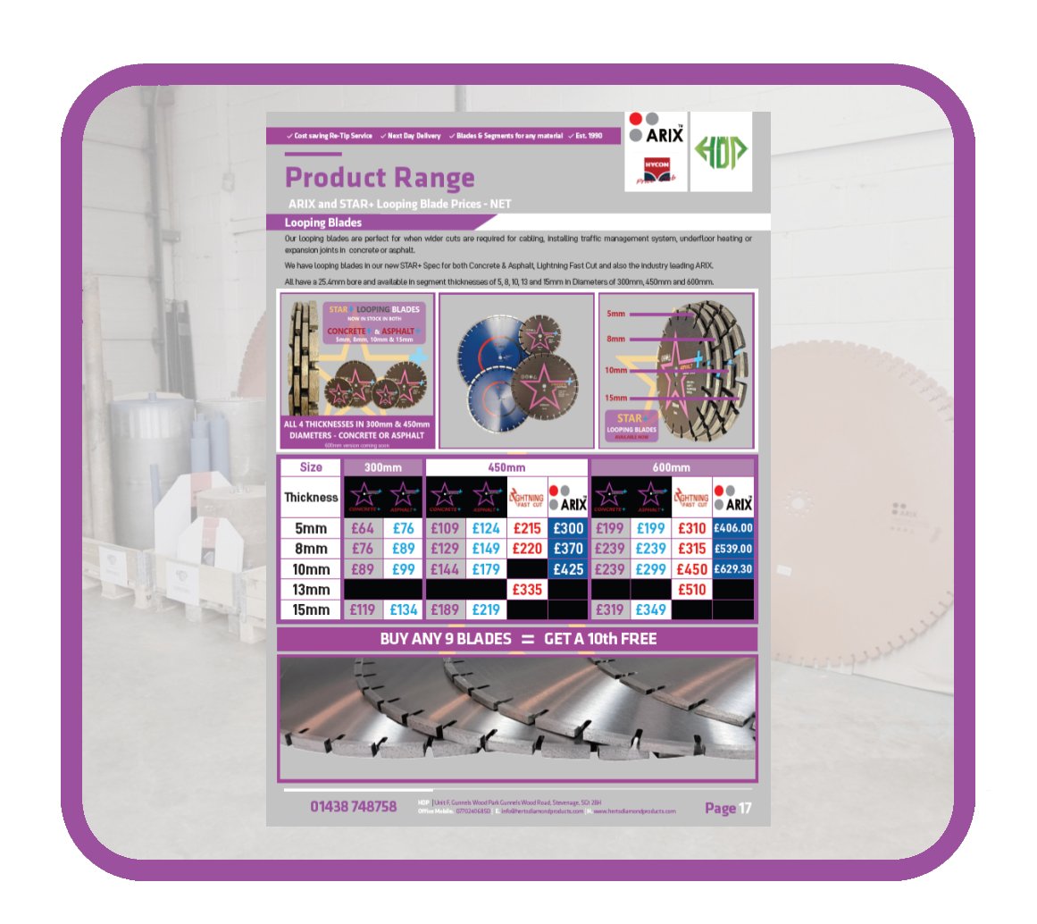 Get in touch with the Office or your Rep Matthew Field, Lee Jones or Matthew Carter and we can ensure we get your price list to you today and a printed copy as soon as they are back from your printers

#HDP #2025productguide #Arix #StarPlus #diamonddrilling #diamondcutting