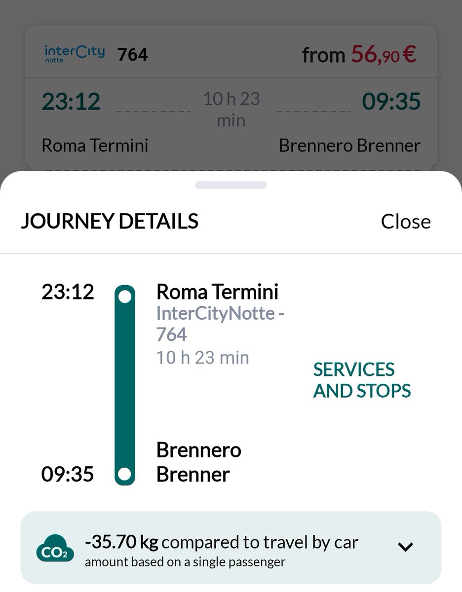 RaafHuns's tweet photo. Goed nieuws: de Italiaanse #nachttrein tikt vanaf zaterdag voor het eerst de grens aan!

De heerlijke #IntercityNotte rijdt nog steeds alleen binnen #Italië, maar komt nu wel héél erg dichtbij Oostenrijk😎

Wat betekent dit voor #meertreinenmindervliegen? Lees mee! 🧵 https://t.co/XWV9cREXaB
