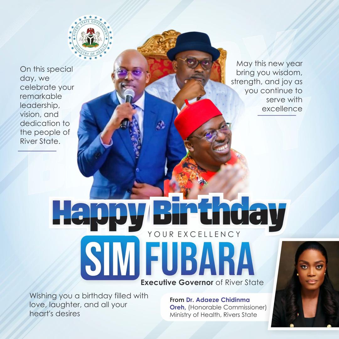 PrinceChukwumel's tweet image. A Golden Legacy

Today, we proudly honor a luminary who has illuminated the path of progress for our great state. Our governor's 50th birthday is a testament to a life of purpose, passion, &amp;amp; unwavering dedication to the well-being of our dear state.
#RiversFirst
#Health4AllRivers