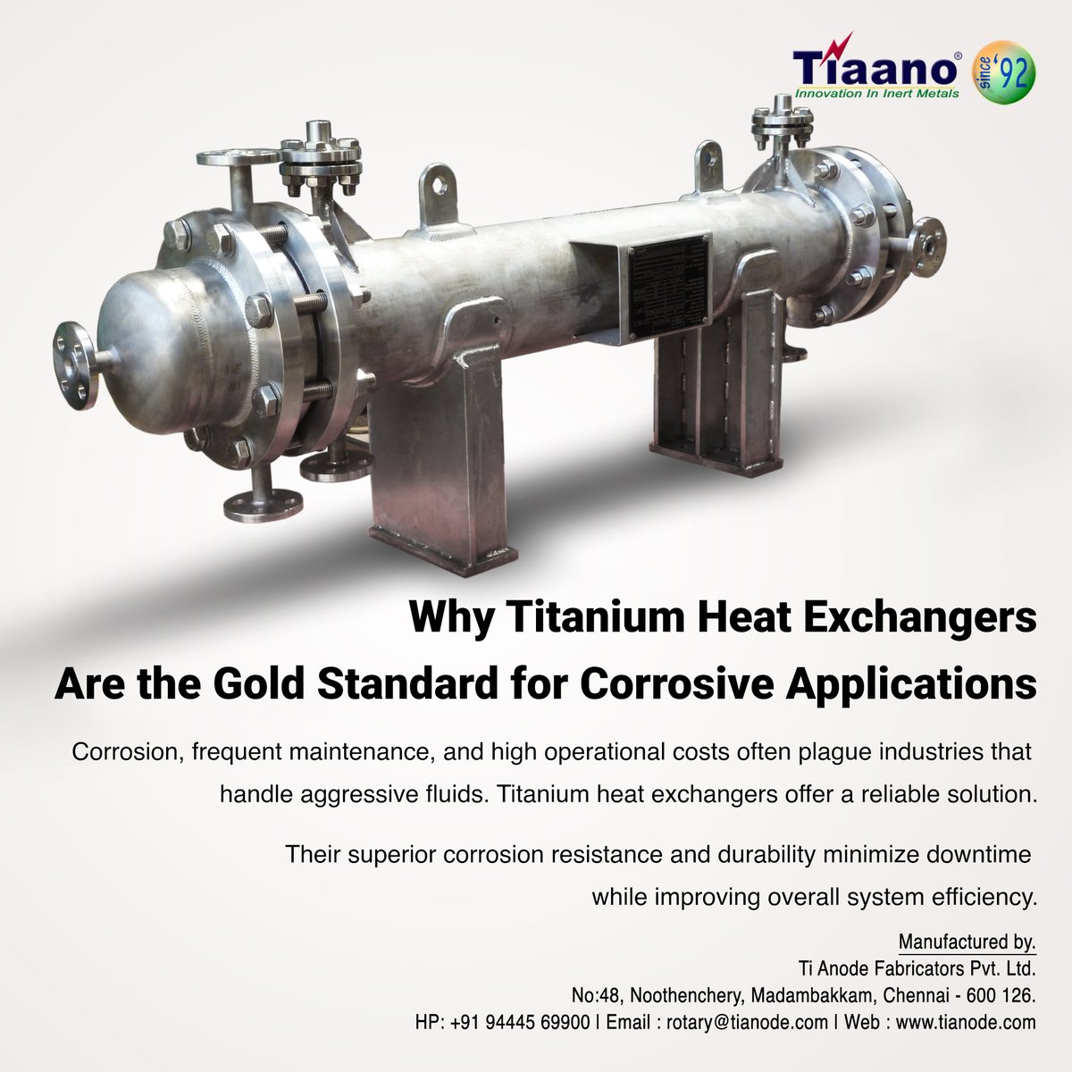 equipments_ti's tweet photo. Struggling with corrosion and downtime? Discover how Titanium Heat Exchangers redefine durability and efficiency in harsh environments.

#heatexchanger #corrosionresistant #lowmaintenance #innovativetechnology #tiaano https://t.co/AyUlRRxQqM