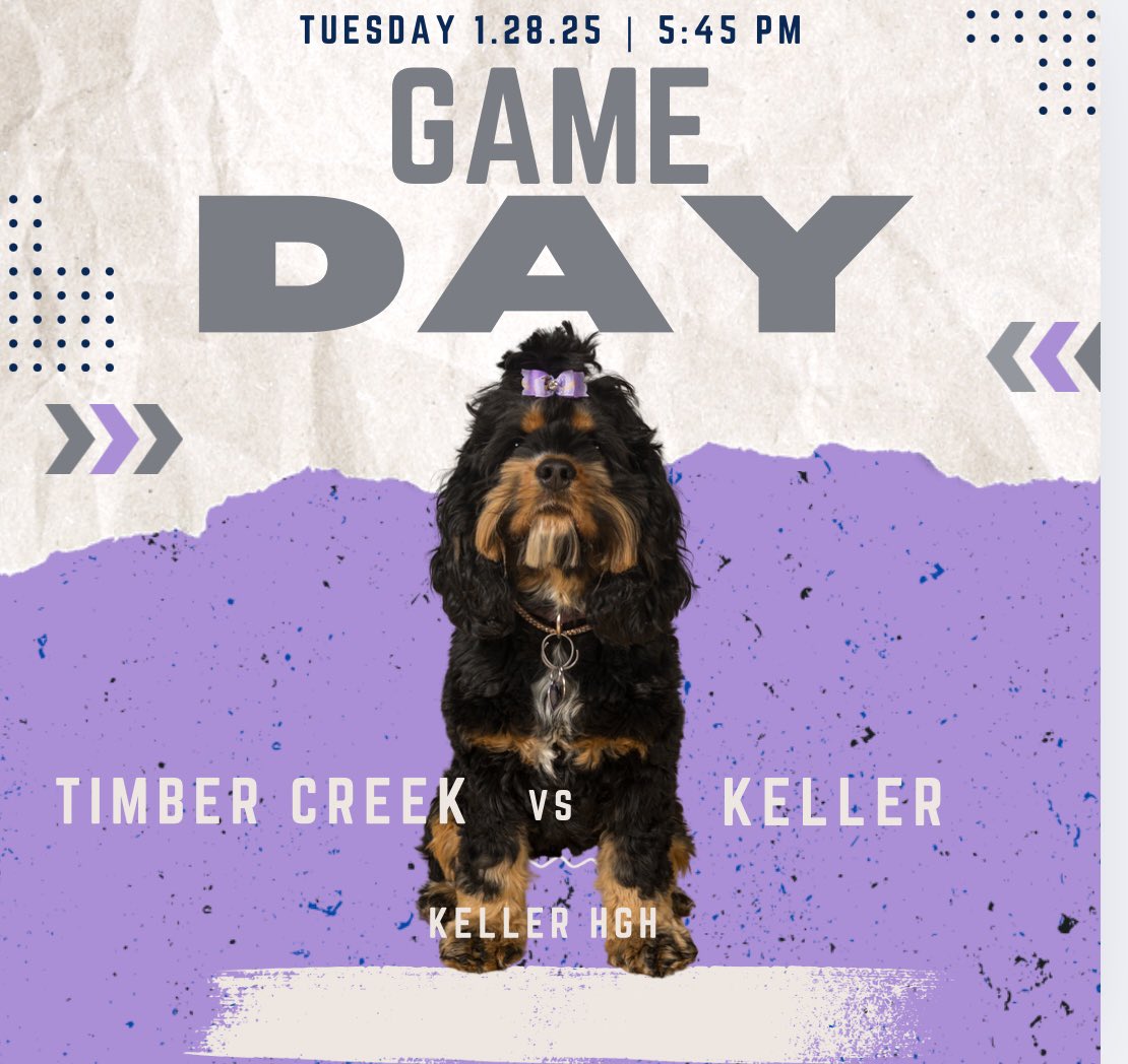 🏀Game Day🏀
🗓 Tuesday Jan. 28th
📍Keller 
⏰4:30/5:45/7
(JV/V/9th)
🆚The Indians
<a href="/KISDAthletics/">Keller ISD Athletics</a> 
<a href="/TimberCreek_HS/">Timber Creek High School</a>