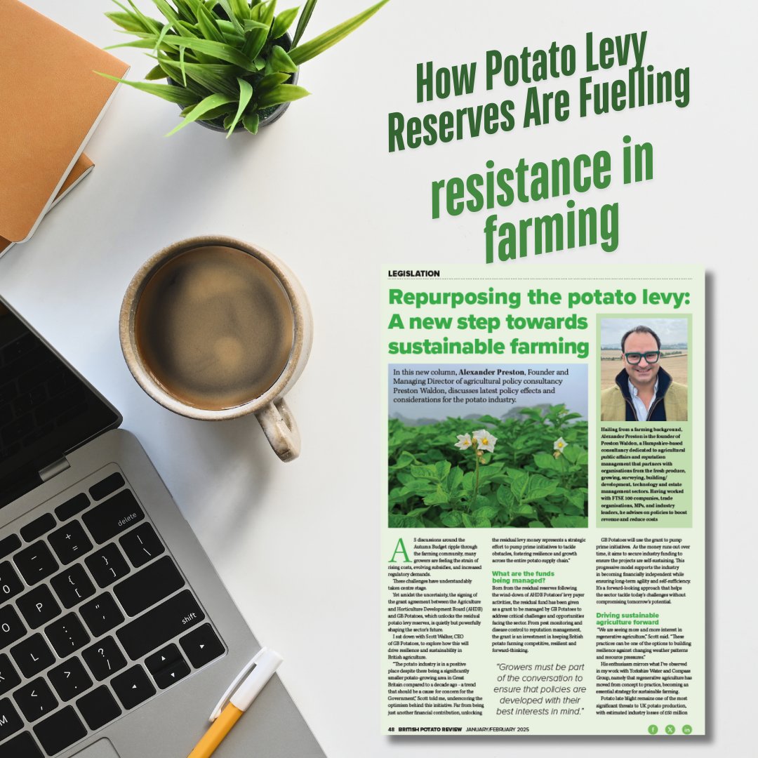 PrestonWaldon's tweet photo. £50M lost to #potato blight each season? Not anymore.

@gb_potatoes is transforming British #farming with smart tech and industry-led solutions.

Hear from our MD and GB Potatoes' CEO on building a resilient ag future.

Full analysis: @BritishPotato_  ➡️ https://t.co/9xk8bg6cB1 https://t.co/DH9VoS7b40