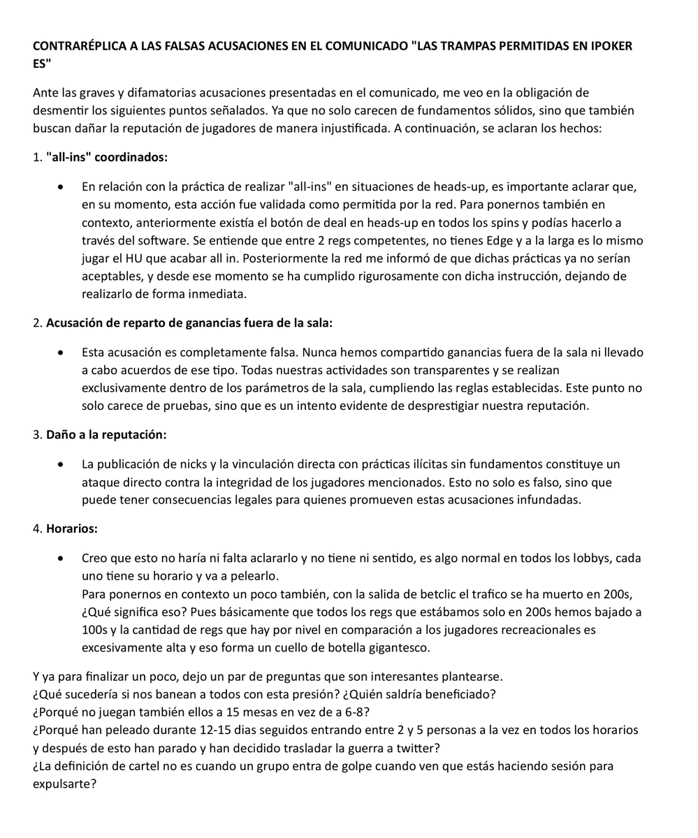Quiero compartir mi postura frente a las falsas acusaciones que se han difundido recientemente. La verdad y el respeto son fundamentales, y por eso considero importante aclarar lo sucedido. Adjunto un comunicado con todos los detalles.