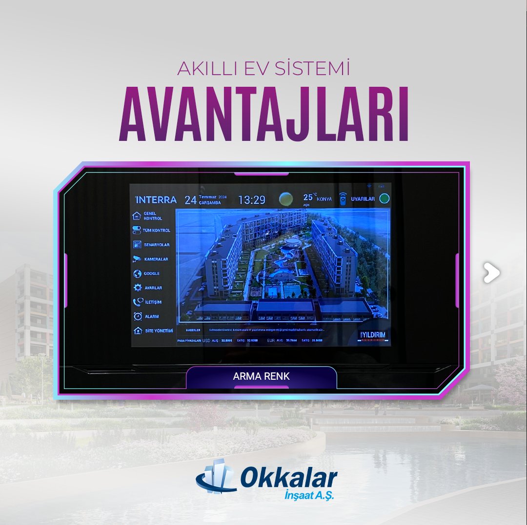 okkalar's tweet photo. Daire içi avantajlar serimizin ilki akıllı ev sistemleri ile karşınızdayız.
Akıllı ev sistemi ile tek dokunuşla hayatınızı kolaylaştırın, konforu yaşayın!

Detaylı bilgi için:
📞444 65 52

https://t.co/2Ecop4XYGJ

#Okkalarİnşaat #Okkalar
#ArmaRenk #Yazır #akıllıev https://t.co/dRJ9h0TQG3