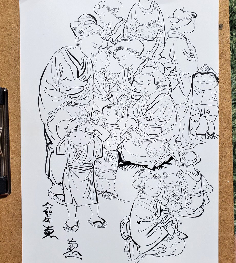 べらぼう見ながら着物のらくがき 