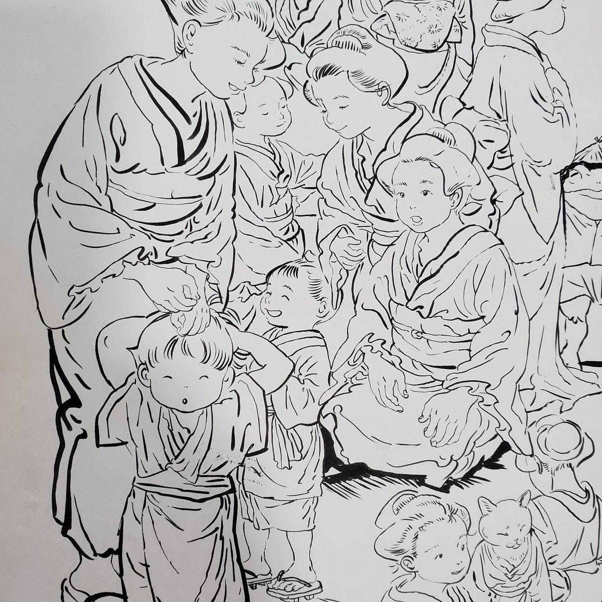 べらぼう見ながら着物のらくがき 