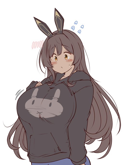 今日のipadminiお絵描き。
パーカーで太って見えるのを気にするノワール。 