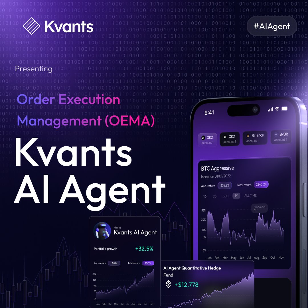 Speed meets precision with <a href="/KvantsAI/">Kvants</a> ⚡️

Execute trades in real time with zero latency, powered by our Order Execution Management (OEMA) AI Agent.
 
No delays, just seamless performance.

Join our waitlist now to get exclusive access to Kvants AI agents ⬇️
kvants.ai/#whitelist
