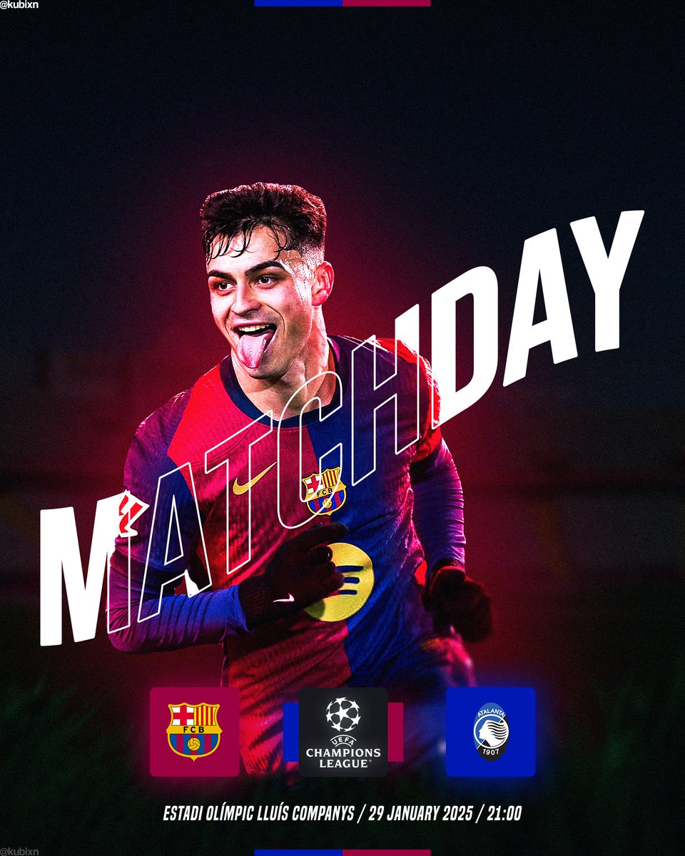 Kubixn's tweet photo. MATCHDAY 🔥
#BarçaAtalanta 🔵🔴
It costs 0$ to retweet and like ♥️ https://t.co/xyiGKIZaqP
