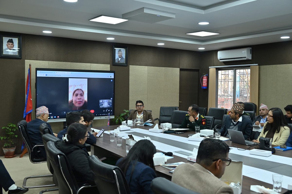 Reena_Baz's tweet photo. Kickoff meeting for formulating National AA Framework &amp; Roadmap bringing together representatives from 9 ministries/departments, Nepal Police, Armed Force &amp; Nepal Army successfully conducted. 
@EarlyActionREAP @BenWebster_REAP @FCDOGovUK @sumitbeatles @DanRedCrossNP @MadHab_UPR https://t.co/yXubRwIGVB