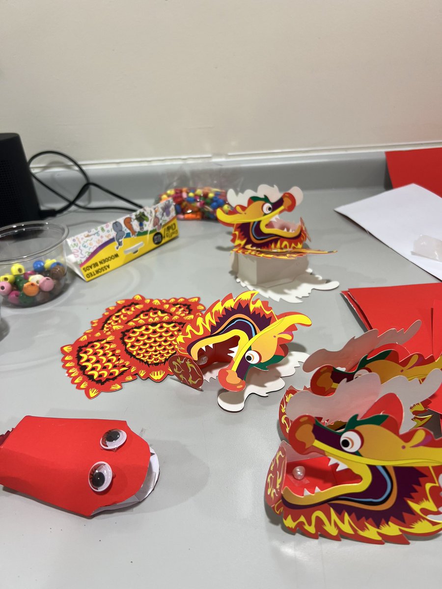 Celebrating Chinese New Year on NMU. 

Big thank you to Sharon our Volunteer Co-ordinators Husband for cooking homemade Chinese food + our creative workers for our craft afternoon for the patients ❤️🥘🐍🐲