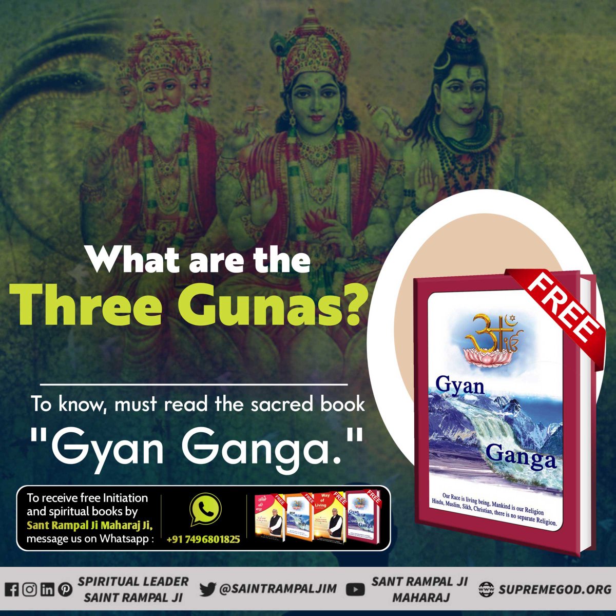 #अध्यात्म_ज्ञान_गंगा
Read complete information about the Gunas in the book GYAN GANGA written by Sant Rampal Ji Maharaj