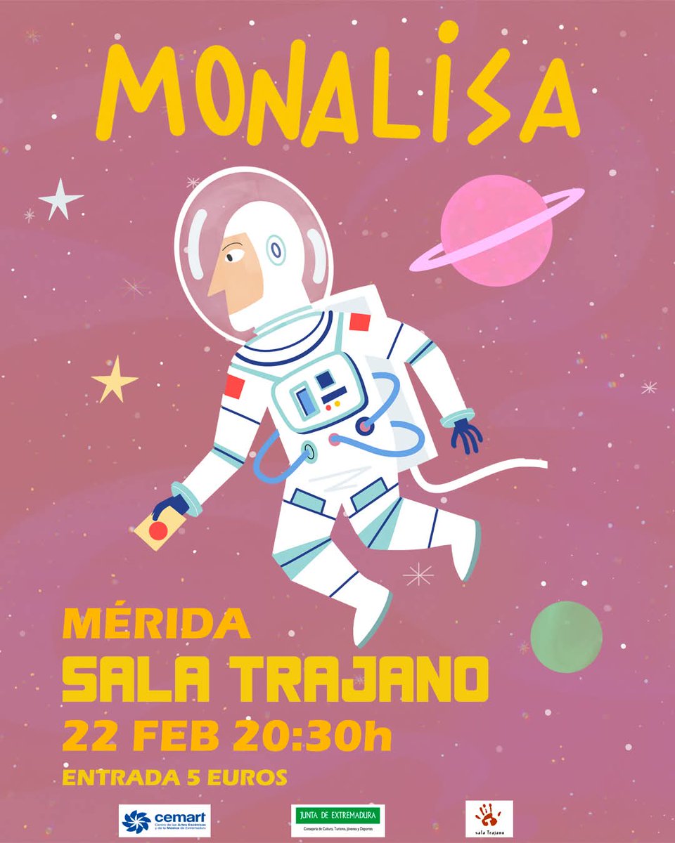 Monalisa (@monalisamusicc) on Twitter photo Arrancamos!!
Primer concierto de presentación de "Postales desde Marte"
Entrada única 5€.
Hay lista de puerta. Se reservan las entradas escribiendo un mail a salatrajanomerida@gmail.com dejando los nombres de los asistentes y se recogen en taquilla el día del concierto. Arrancamos!!
Primer concierto de presentación de "Postales desde Marte"
Entrada única 5€.
Hay lista de puerta. Se reservan las entradas escribiendo un mail a salatrajanomerida@gmail.com dejando los nombres de los asistentes y se recogen en taquilla el día del concierto.