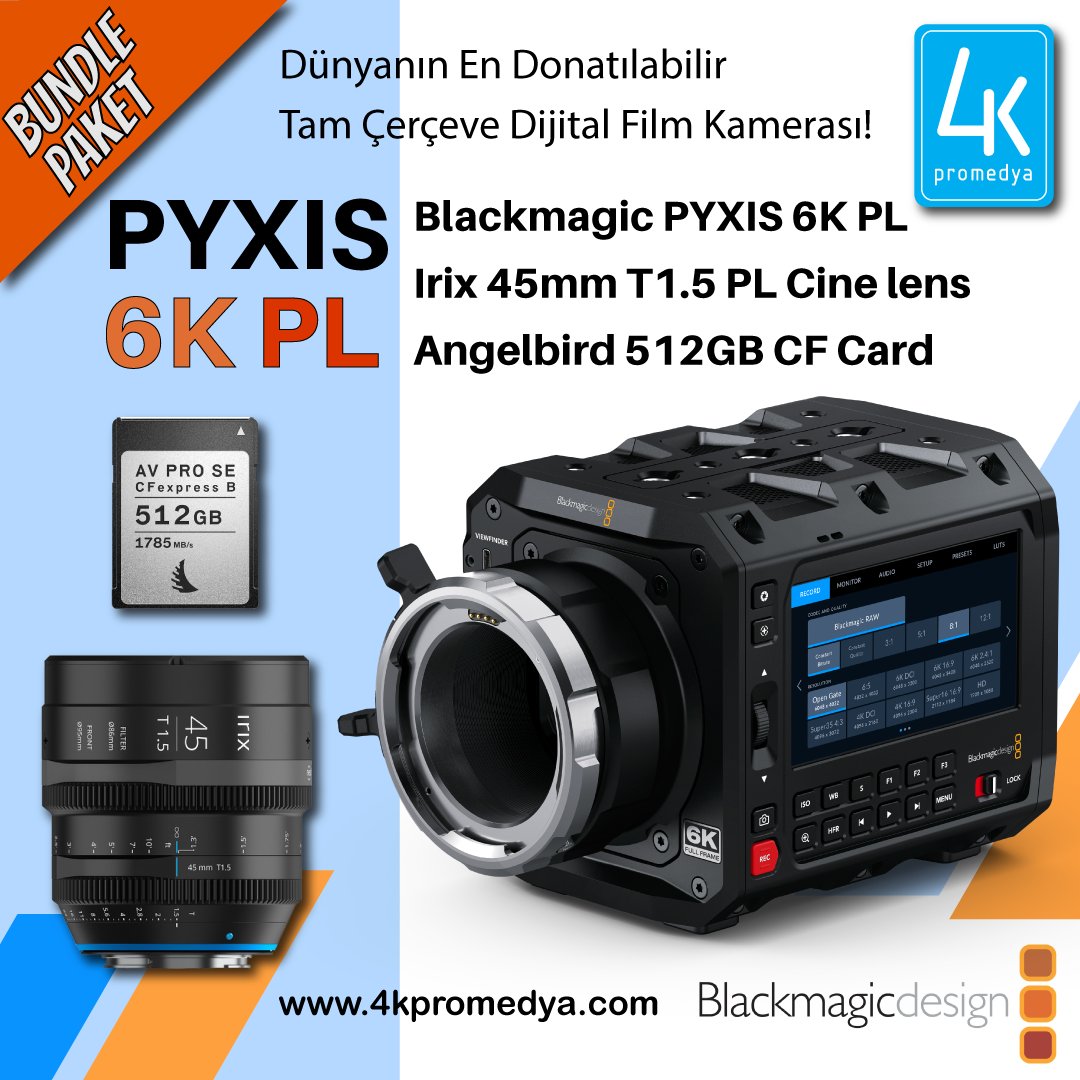 🎥Sinema kalitesinde çekimler için ihtiyacınız olan her şey burada! #Blackmagic #PYXIS6K PL Bundle paketi,şimdi özel fiyatıyla sizleri bekliyor.
💥Kampanya stoklarla sınırlıdır!

‣Detaylı bilgi ve sipariş için👇
☎️0️⃣2️⃣1️⃣2️⃣ 2️⃣2️⃣2️⃣ 0️⃣0️⃣ 3️⃣0️⃣
 🛒4kpromedya.com

#filmmaker