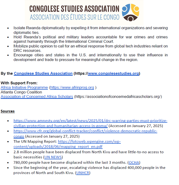 Sharing a report from the Congolese Studies Assoc regarding Rwandan/M23 aggression in Goma - economic hub in the east of the DRC. M23 seeks control of mineral rights congolesestudies.org …ociationofconcernedafricascholars.org