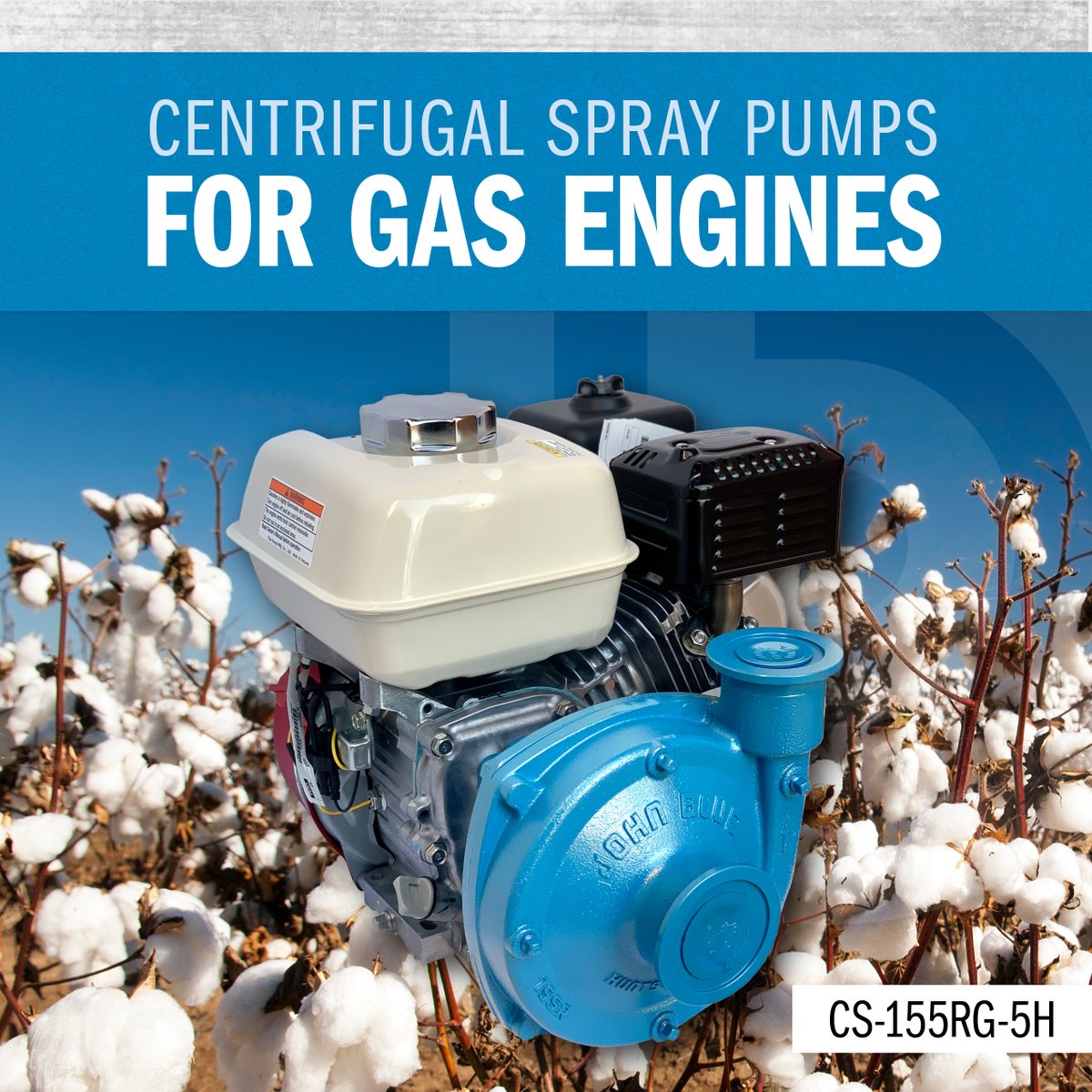 JohnBlueCo's tweet photo. Power meets durability! Our CS-155 Series Centrifugal Spray Pumps for gas engines come fully assembled and ready to work. Efficient, versatile, and built to last!

Learn more: https://t.co/7NiXNfDqWP  

#JohnBlue #CentrifugalSprayPump #GuaranteedToDoTheJob https://t.co/FFCXpH7jWf