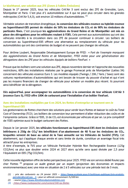 Flexfuelcompany's tweet photo. [COMMUNIQUÉ DE PRESSE]

Boîtier FLEXFUEL : un plein deux fois moins cher et plus vert : une réponse économique et écologique pour les ZFE et les flottes d’entreprise.

Depuis septembre 2024, le prix de l’E85 est repassé sous la barre des 80 centimes/L. À 0,78€/L en moyenne, il est 1 euro moins cher que le SP95-E10. C’est le carburant le moins cher du marché.

#flexfuel #conversionethanol #superethanol #e85 #pouvoirdachat