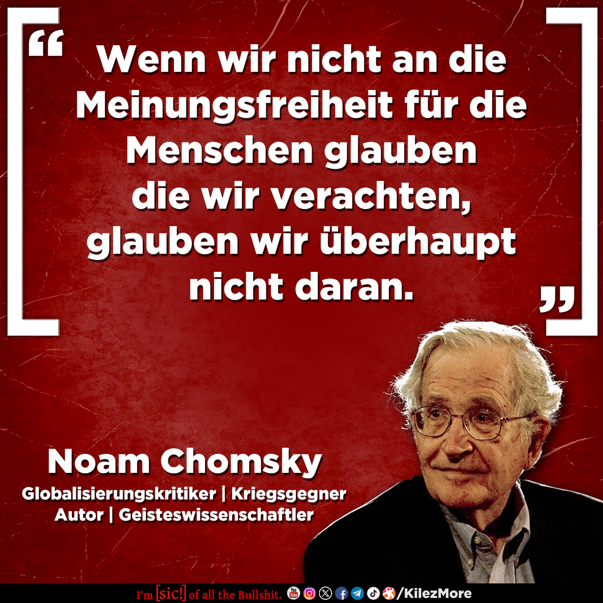 Ich würde mir wünschen, dass Linke für die AFD einstehen! Dass Rechte sich für Grüne stark machen! Dass Libertäre und Sozialisten gemeinsame Sache machen! 💯

Immer dann, wenn unsere Menschenrechte auf dem Spiel stehen - Meinungsfreiheit, körperliche Unversehrtheit, ... - sollten