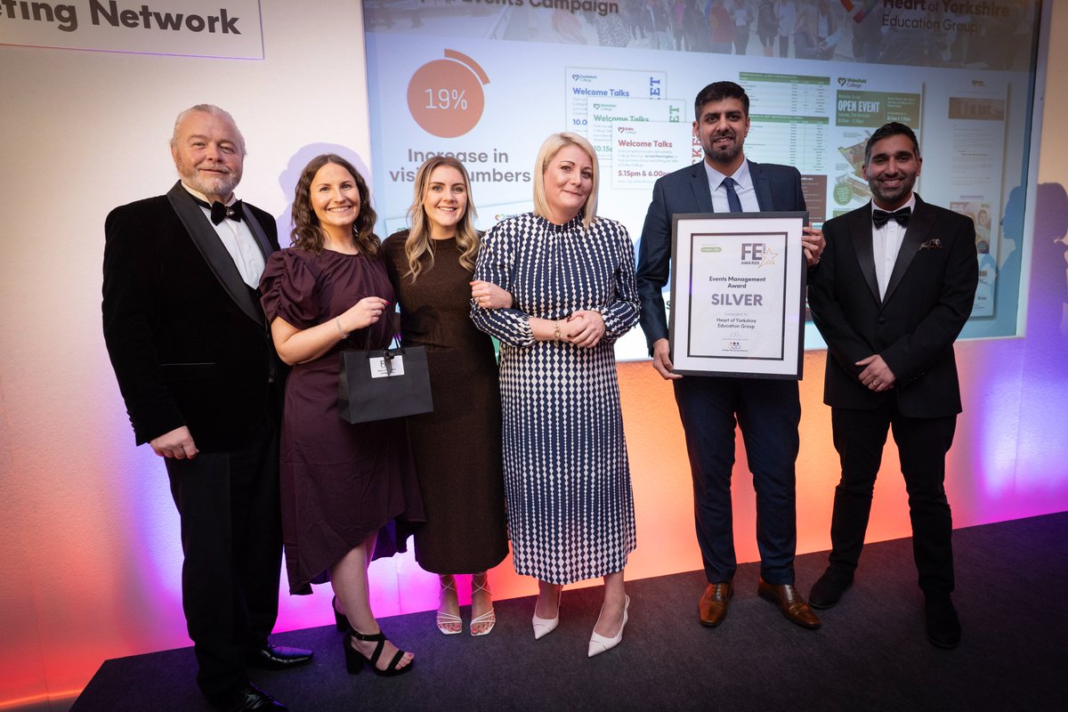 Heart of Yorkshire Education Group (@hoyedugroup) on Twitter photo What a fantastic evening at the <a href="/CMNmarketing/">The College Marketing Network</a> FE First Awards ✨
Our Marketing & Creative Team won the silver award for Events Management (sponsored by <a href="/StudentCRM/">Student CRM</a>) and were Highly Commended for the Team of the Year award (sponsored by Gray Manning & Partners). What a fantastic evening at the <a href="/CMNmarketing/">The College Marketing Network</a> FE First Awards ✨
Our Marketing & Creative Team won the silver award for Events Management (sponsored by <a href="/StudentCRM/">Student CRM</a>) and were Highly Commended for the Team of the Year award (sponsored by Gray Manning & Partners).