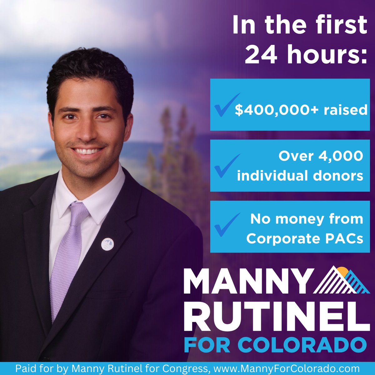 I'm so grateful and honored.  

In just 24 hours, we raised over $400,000 from more than 4,000 individual donors. People are ready for a candidate focusing on lowering costs for hardworking families, creating more good-paying jobs, and defending their rights.

Let's do this!