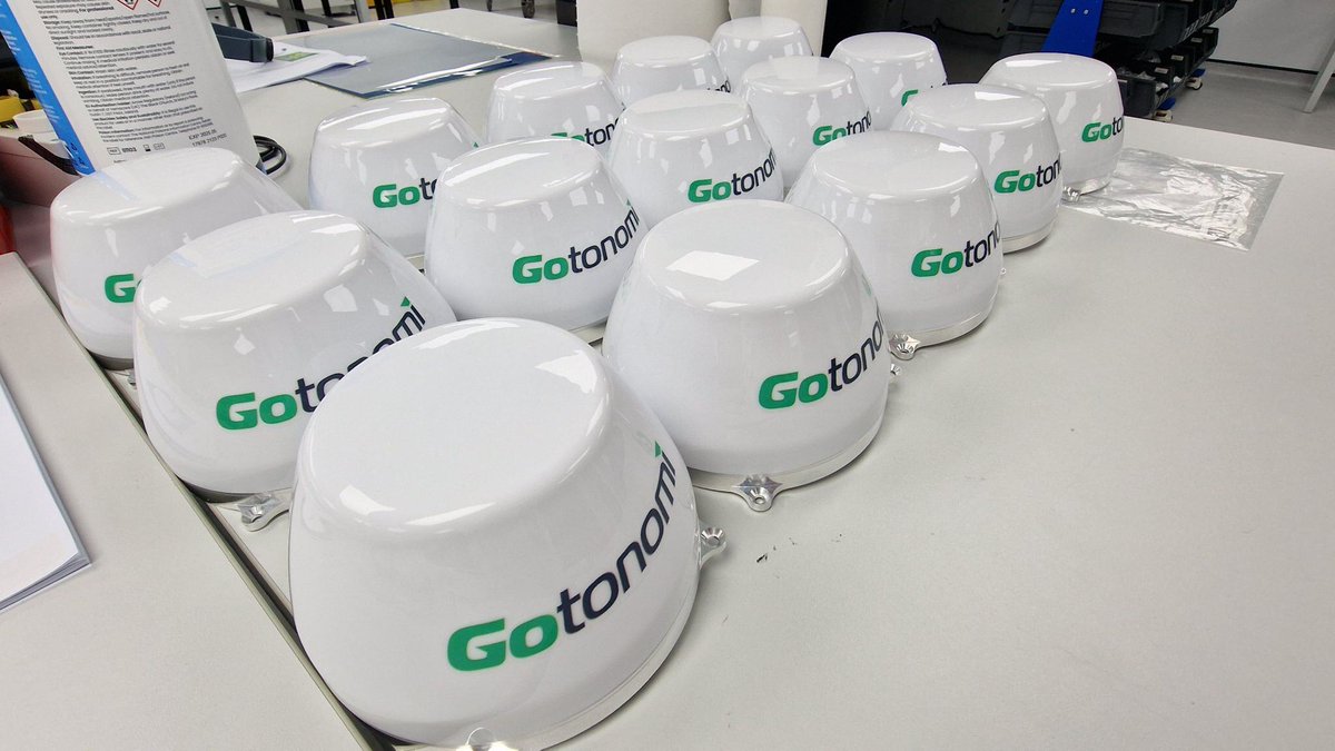 gotonomi's tweet photo. Great news, January is set to be a record-breaking month for SatCom production! 🚀 Here are 15 #Velaris_200 units ready for dispatch!  A big shoutout to the incredible TTP plc Manufacturing team and our partners at Viasat Aviation for their continued support as we scale up. 👏 https://t.co/jQtHKCCKkX