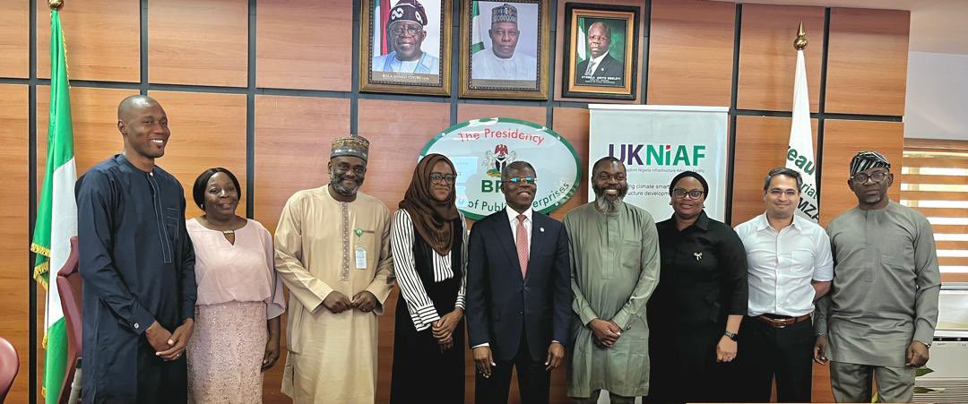 The DG of the BPE, Mr. Ayodeji Gbeleyi (center), alongside members of the <a href="/ukniaf/">UKNIAF</a> at the opening session of the Three-Day PPP Capacity Development Programme, hosted at the BPE headquarters in Abuja, Nigeria, on Tuesday, Jan 28, 2025.