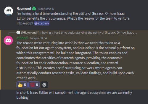 I spent the last few hours researching and talking to the team (@Isaaceditor_). I genuinely think $isaacx could be the next runner. 

It's still sitting at only a 6m market cap right now. I'd say it's worth the risk.
