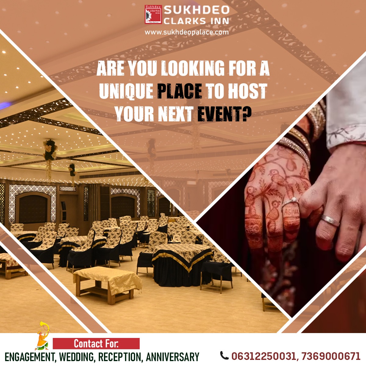InnSukhdeo's tweet photo. Make it unforgettable at Sukhdeo Clarks Inn, Gaya

📞 7369000671, 06312250031
https://t.co/1Fk5WewQZG

#WeddingSeason #VIvah #weddingbliss #Banquets #celebrations #LuxuryAccommodation #tourism #greatfacilities #gayacity #Bihar https://t.co/HXeCv9qiVT