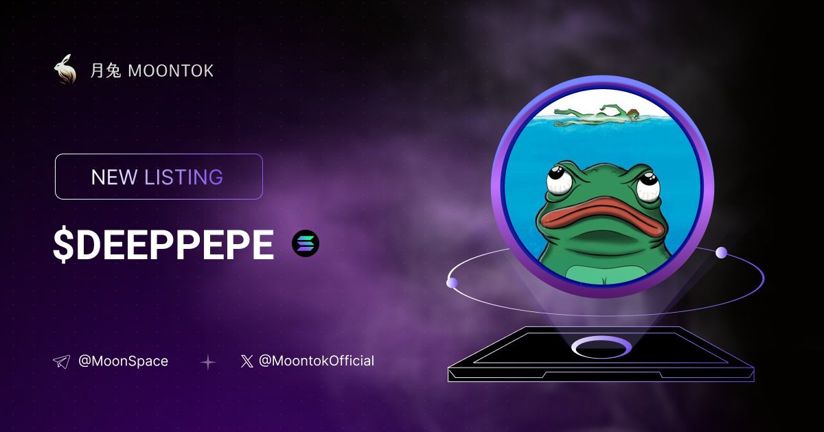 MoontokListing's tweet photo. ⚡ 月兔雷霆 - Moontok Xpress

Pepe From The Deep ( $DEEPPEPE )
https://t.co/JUhuiFsE5P

E1LQHT44e6P6gH8VfTXb7aJHNwCaVwdikaSodoL8hqwh

LIQ: $8,148 | MC: $19,361

#altcoin #memecoins @deeppepe_sol @moontokofficial https://t.co/5l7gMGS9gC